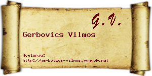 Gerbovics Vilmos névjegykártya